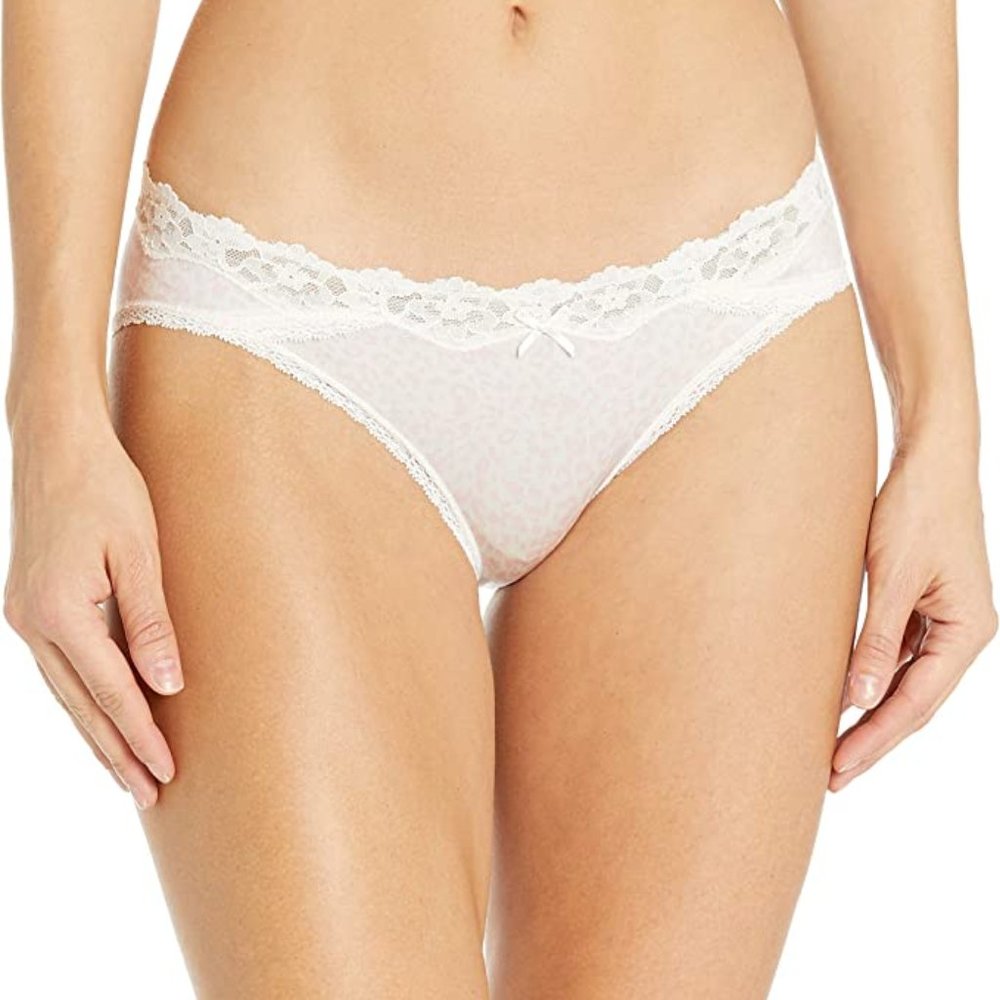 Maidenform NWT Peach Animal Lace Trim Comfort Devotion Bikini DM0016 6 7 8